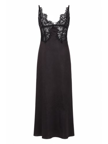 Abito in satin con inserto in pizzo - alysi - Modalova