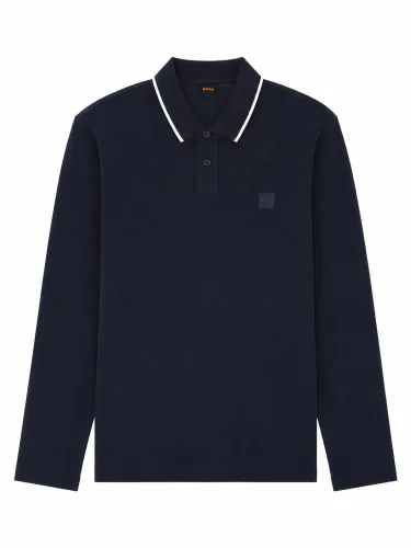 Boss polo a manica lunga con logo - boss - Modalova
