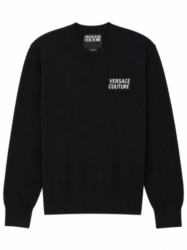 Maglia con patch logo - versace jeans couture - Modalova