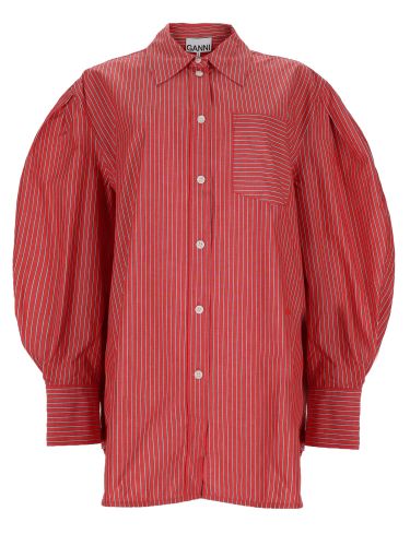 Ganni camicia in cotone a righe - ganni - Modalova