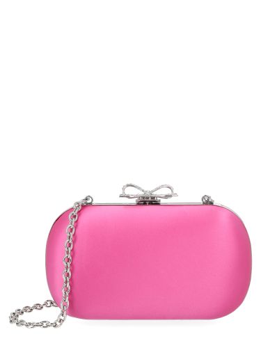 Clutch in raso con fiocco - self-portrait - Modalova