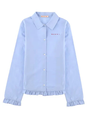 Camicia in popeline con ruches - marni - Modalova