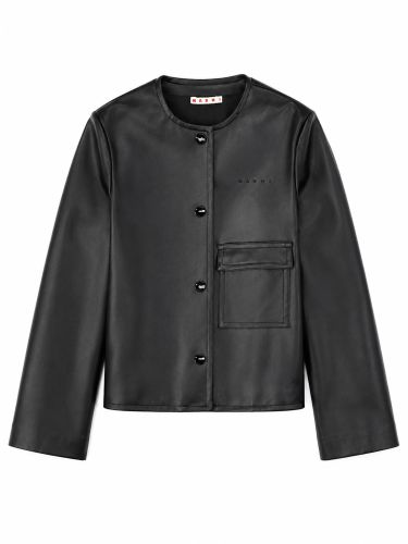 Giacca in tessuto spalmato nero con tasca - marni - Modalova