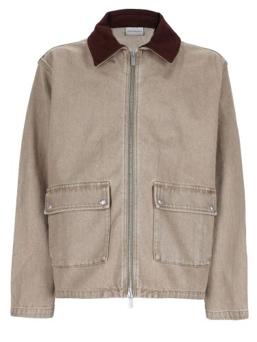 Giacca in denim con zip - drôle de monsieur - Modalova
