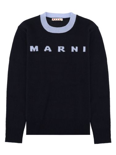 Marni maglione girocollo con logo - marni - Modalova