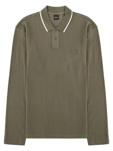 Boss polo a manica lunga con logo - boss - Modalova