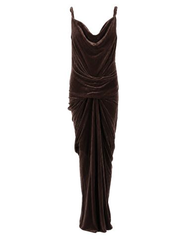 Abito drappeggiato in velluto - rick owens - Modalova