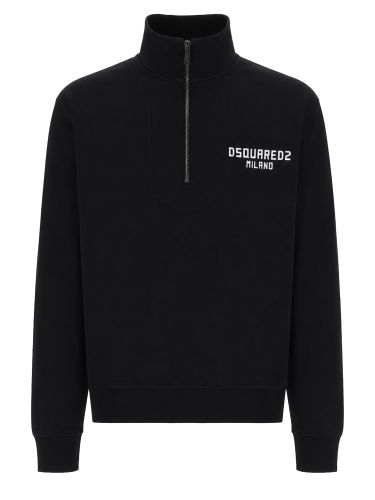 Dsquared felpa con zip corta - dsquared - Modalova