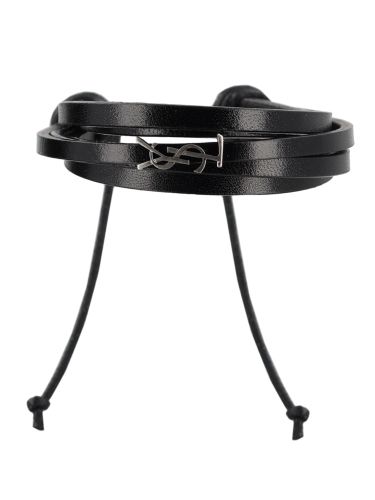 Bracciale cassandre in pelle - saint laurent - Modalova