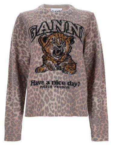 Ganni maglia "tiger" con logo - ganni - Modalova