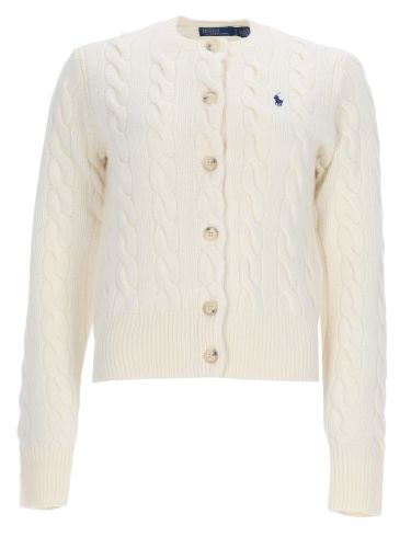 Cardigan a trecce con logo - polo ralph lauren - Modalova