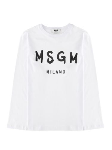 Msgm t-shirt in cotone con logo - msgm - Modalova