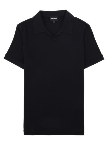 Polo in jersey di viscosa stretch - giorgio armani - Modalova