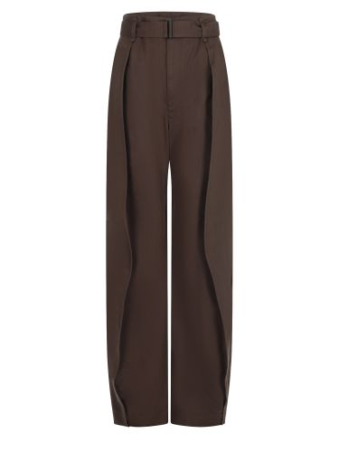 Pantalone barrel in misto twill di cotone - lemaire - Modalova