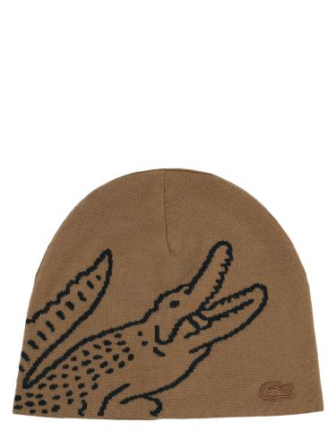 Berretto in lana con coccodrillo jacquard - lacoste - Modalova