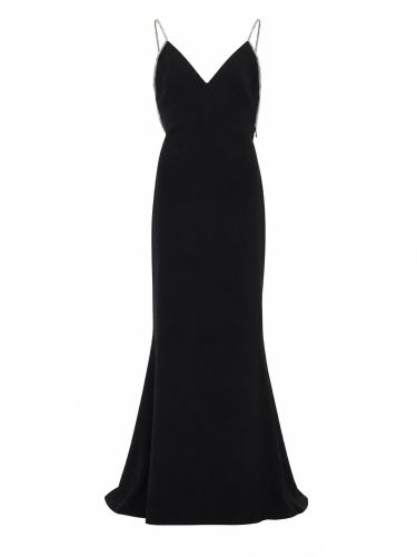 Abito da sera smanicato in raso con ricami a catena - tom ford - Modalova