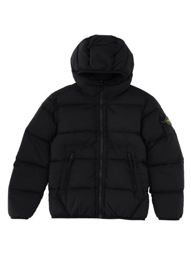 Piumino con cappuccio e applicazione compass - stone island - Modalova