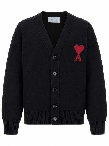 Ami paris cardigan con logo - ami paris - Modalova