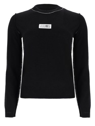 Maglia con patch logo - mm6 maison margiela - Modalova