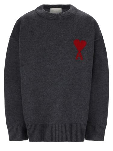Ami paris maglia in lana con logo - ami paris - Modalova