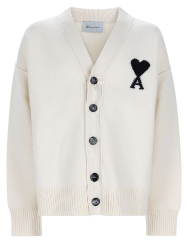 Ami paris cardigan con logo - ami paris - Modalova