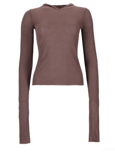 T-shirt "cropped hooded rib ls t" - rick owens - Modalova