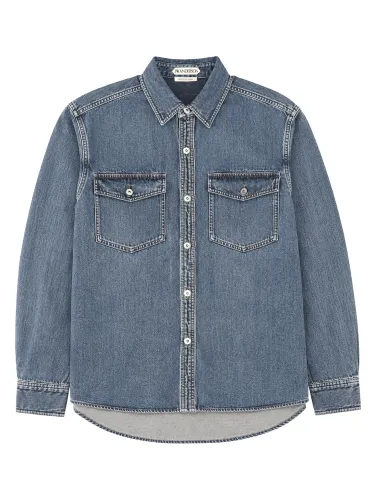 Overshirt in denim di cotone - jw anderson - Modalova