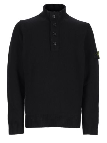 Maglia con bottoni e patch logo - stone island - Modalova