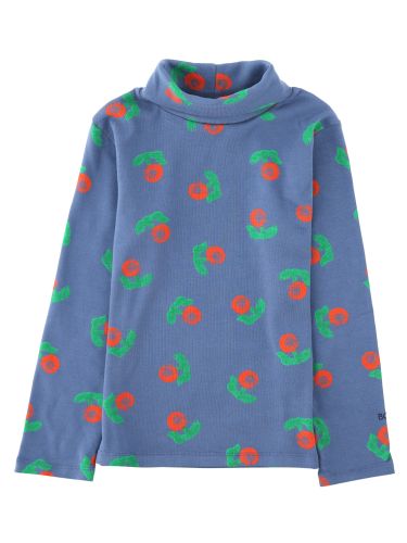 T-shirt a collo alto e manica lunga con motivo floreale - bobo choses - Modalova