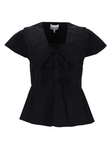 Ganni blusa in popeline di cotone - ganni - Modalova