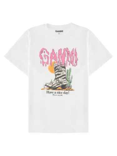 Ganni t-shirt "western zebra boot" - ganni - Modalova