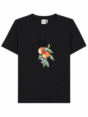 T-shirt con logo in jersey di cotone - chloé - Modalova