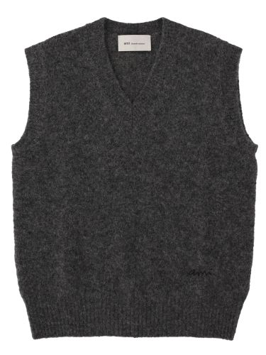 Ami paris gilet in alpaca con logo - ami paris - Modalova