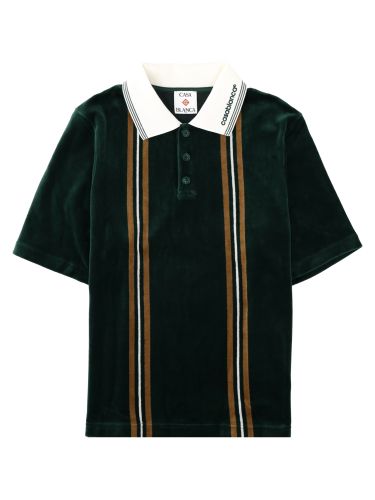 Casablanca polo in velluto con logo - casablanca - Modalova