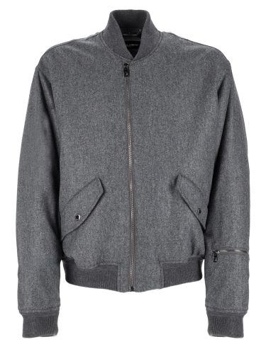 Bomber in flanella di lana imbottito - dolce & gabbana - Modalova