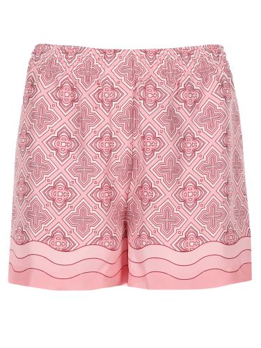 Shorts in seta con stampa monogram - casablanca - Modalova