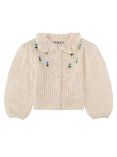 Cardigan con colletto e dettagli ricamati - emile & ida - Modalova