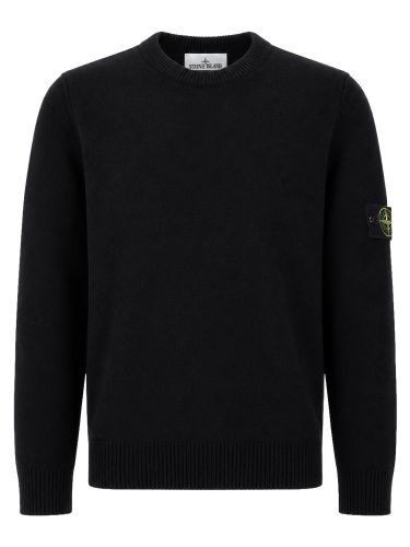 Maglia in lana con patch logo - stone island - Modalova