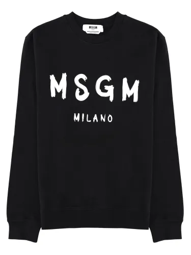 Msgm felpa in cotone con logo - msgm - Modalova