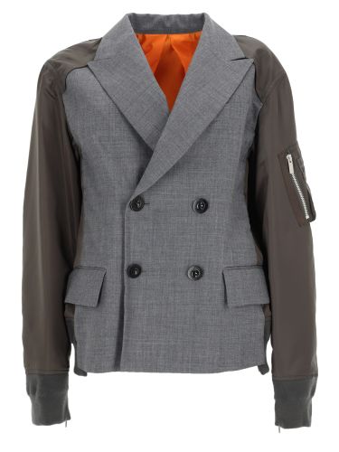 Sacai giacca ibrida doppiopetto - sacai - Modalova
