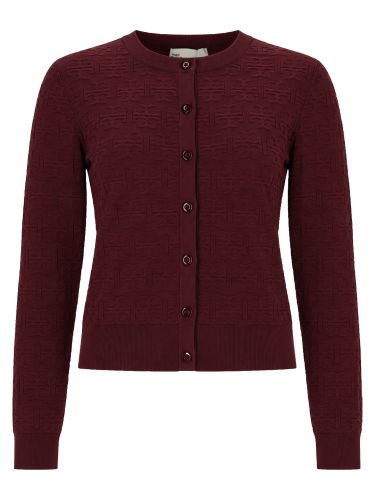 Cardigan in jacquard t monogram - tory burch - Modalova