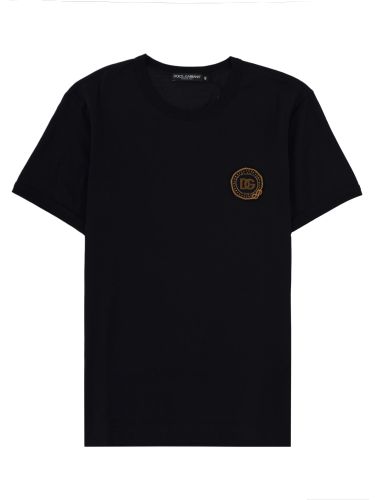 T-shirt in cotone con patch - dolce & gabbana - Modalova