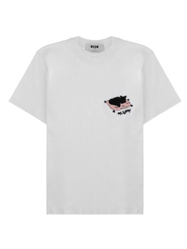 Msgm t-shirt con ricamo - msgm - Modalova