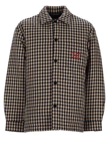 Overshirt "slogan" in cotone check - drôle de monsieur - Modalova