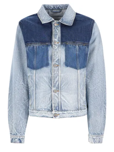 Giacca in denim effeto patchwork - maison margiela - Modalova
