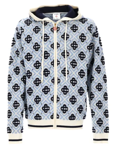 Felpa monogram con cappuccio e zip - casablanca - Modalova