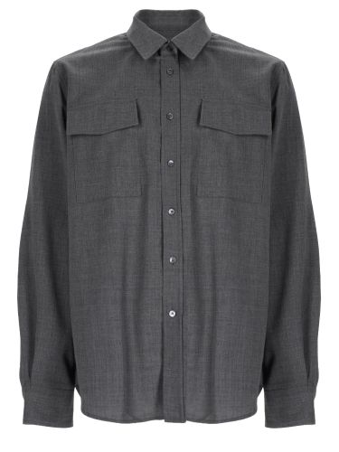 Camicia classic fit in lana - ami paris - Modalova
