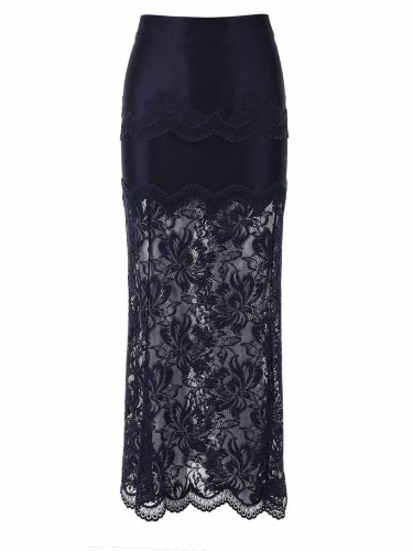 Gonna midi in pizzo e jersey - rabanne - Modalova