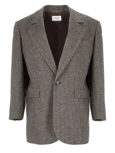Giacca monopetto in lana - saint laurent - Modalova