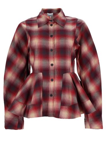 Ganni camicia in flanella di cotone - ganni - Modalova